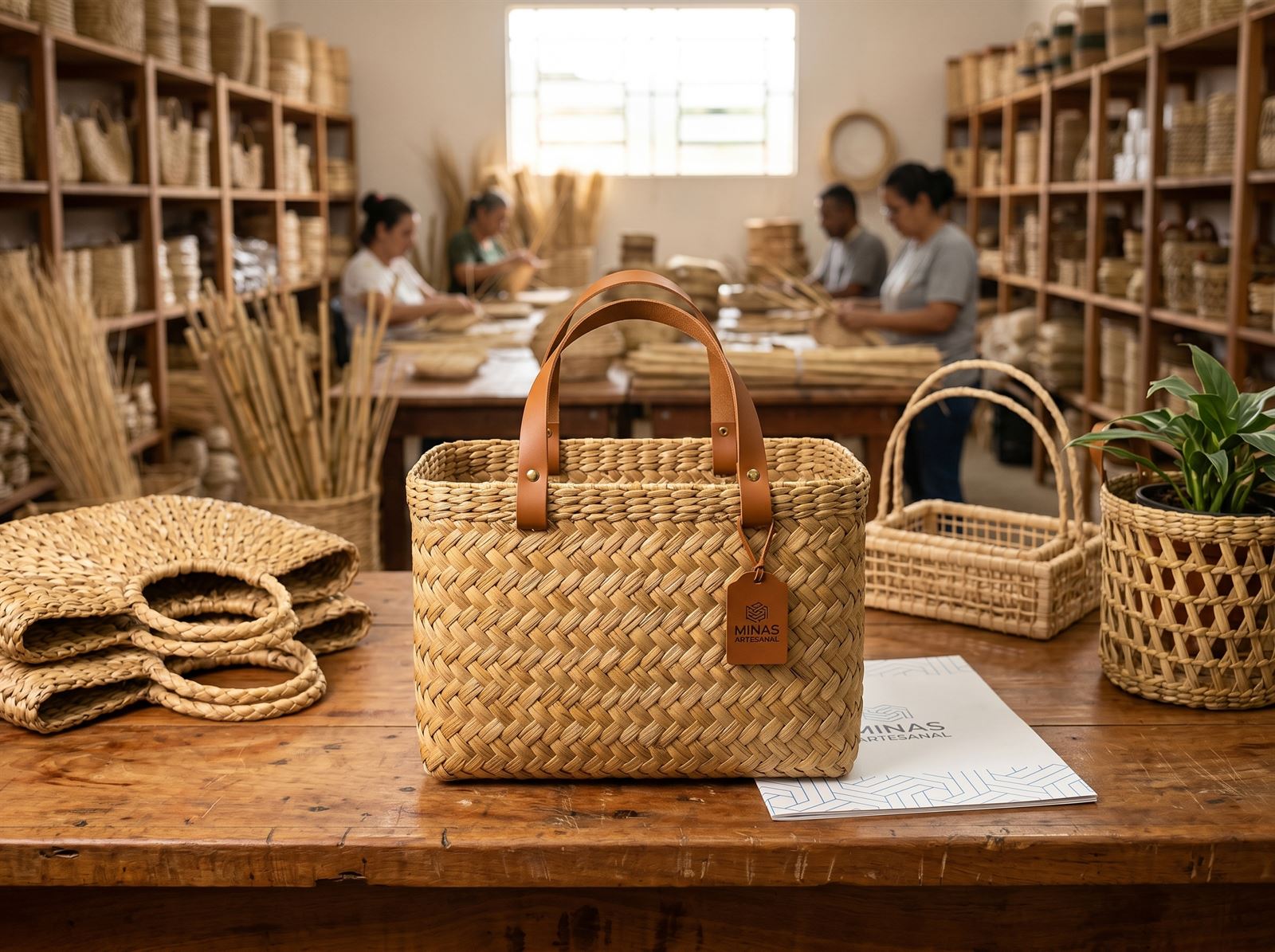 Galp&atilde;o da Bellas Artes com produtos e equipe ao fundo